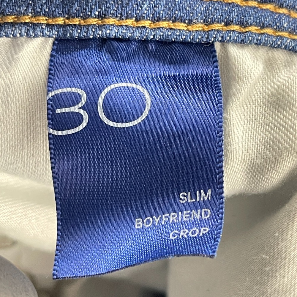 Pilcro Slim Boyfriend Crop Jeans Womens Size 30 Blue Denim Distressed Mid-Rise - Picture 14 of 16